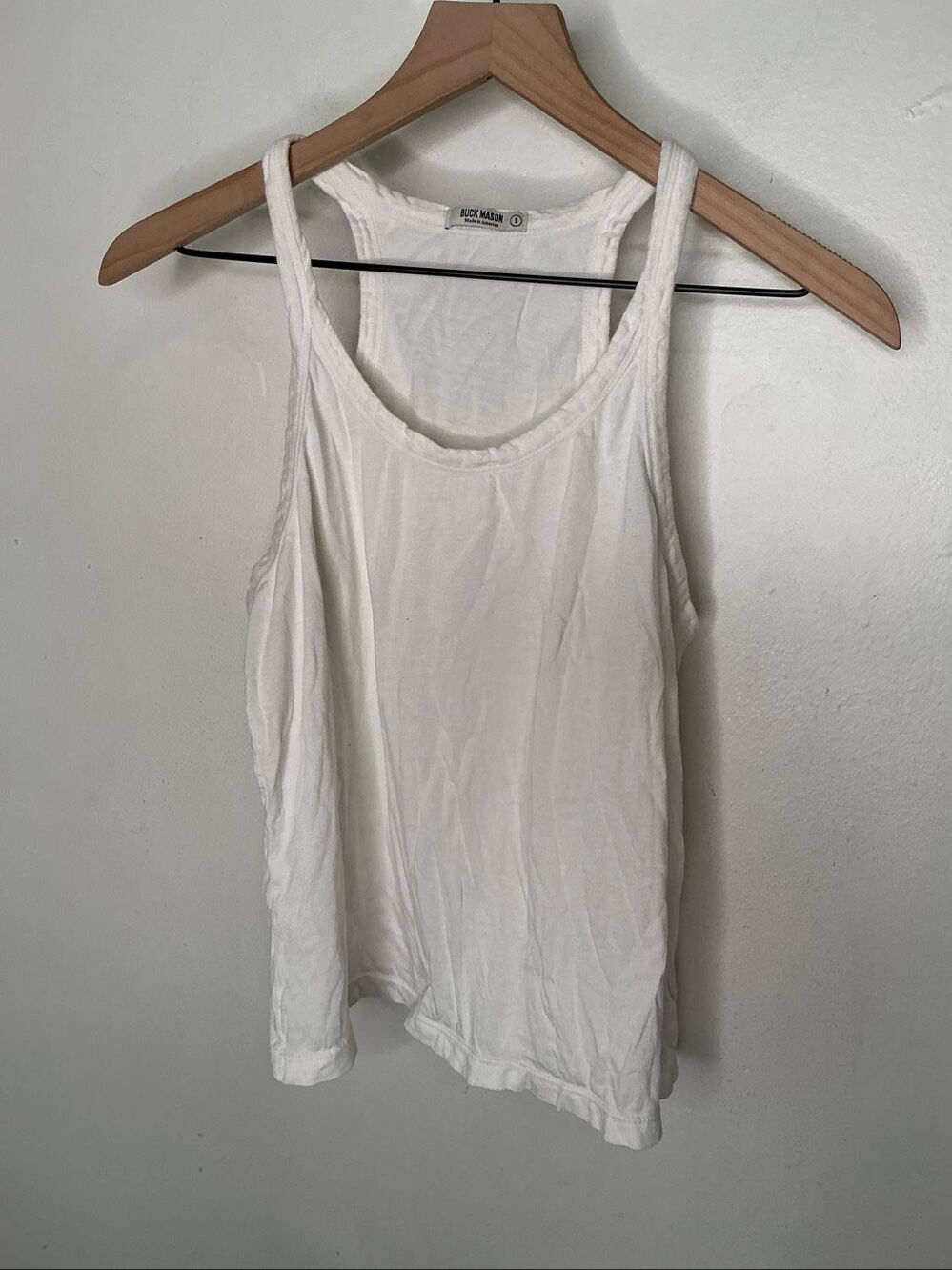 Buck Mason Racerback Tank Top | White in Small